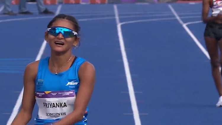 CWG 2022: Priyanka Goswami wins silver medal in 10000m walk, becomes first Indian to do so