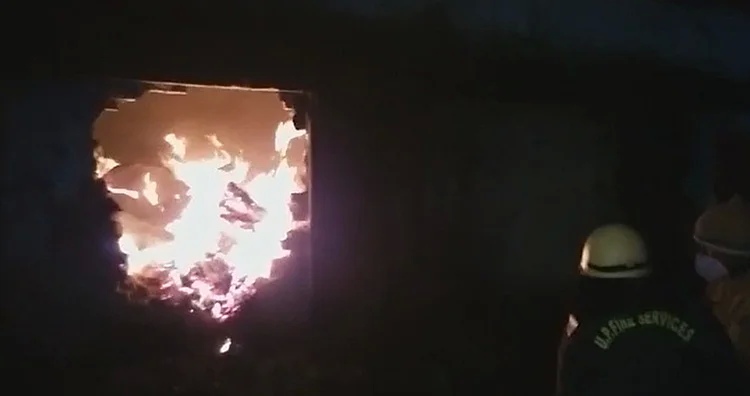 Fire due to firecrackers