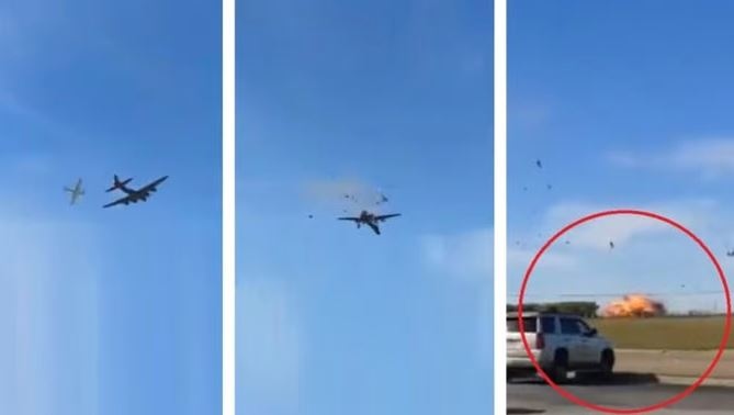 Two vintage warplanes crash in Dallas