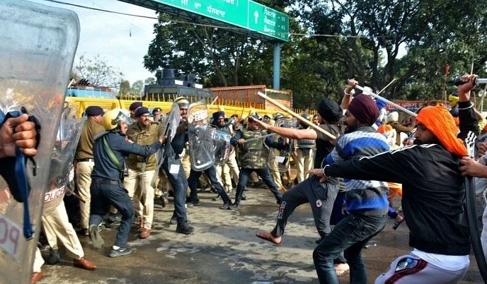 Violent protest in Chandigarh