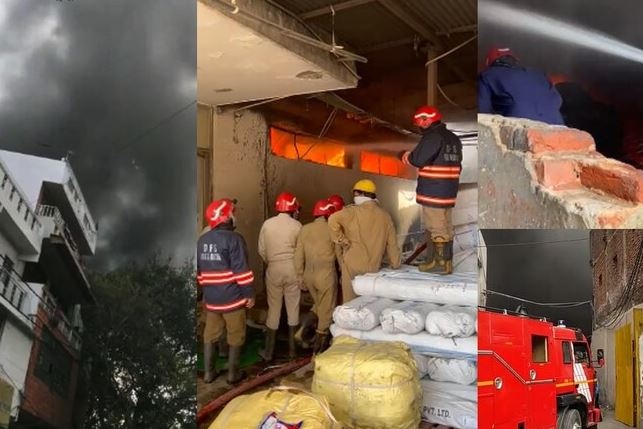 Fire broke out in a factory on Roshanara Road