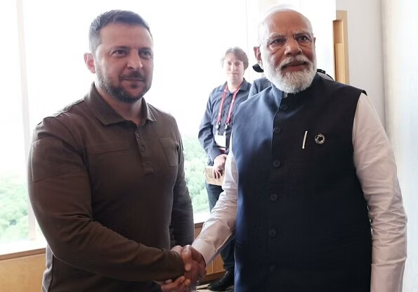 PM Narendra Modi with Ukrainian President Zelensky