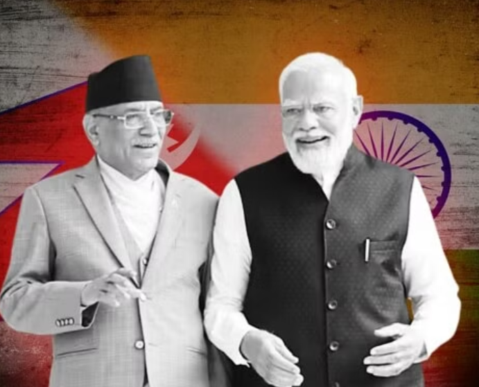 Pushpa Kamal Dahal and Narendra Modi