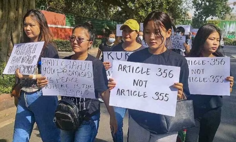 Kuki group protesters