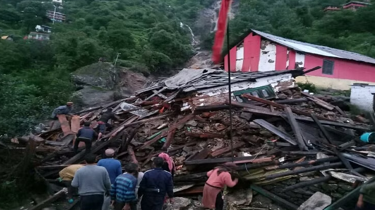 Cloud burst in Rampur of Shimla