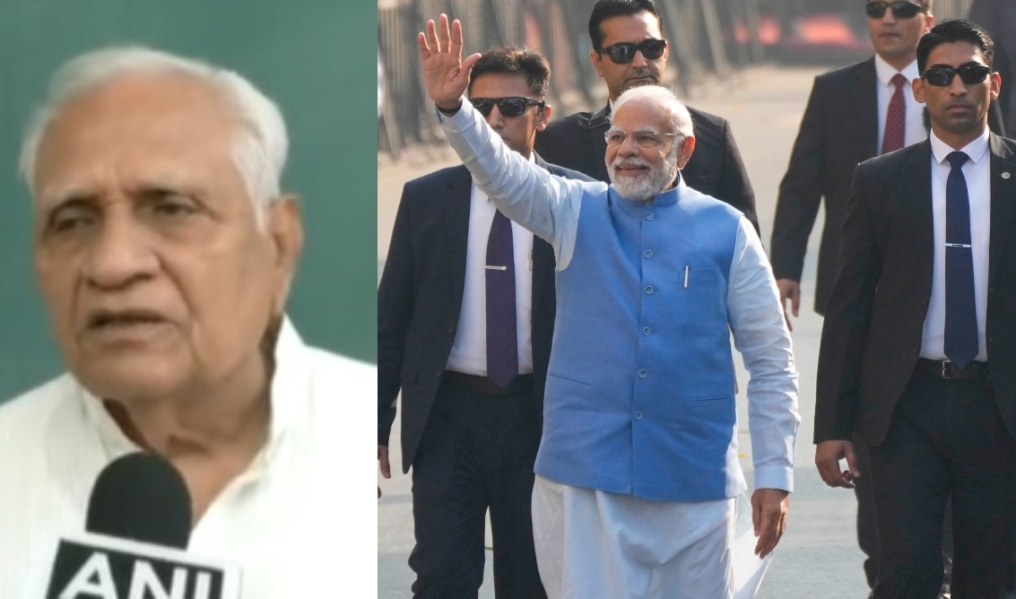 Prime Minister Narendra Modi Casts Vote Accompanied by Elder Brother Somabhai Modi