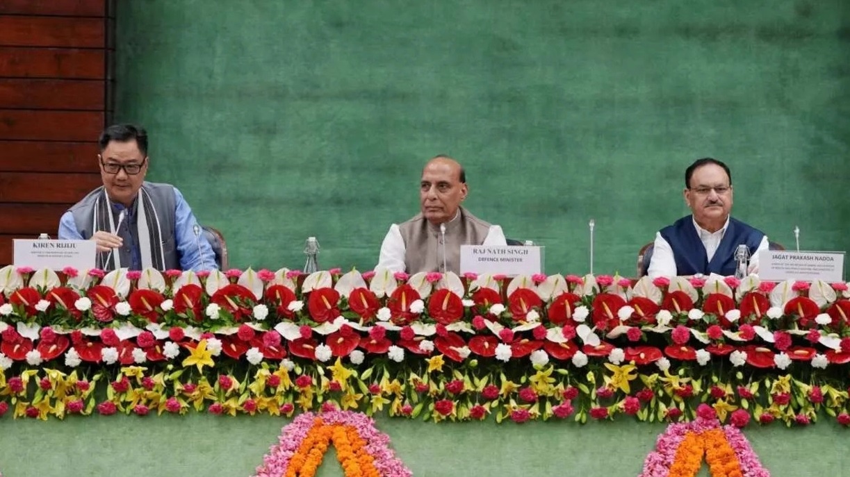 Union Ministers and AIMIM MP Attend All Party Meeting at Parliament