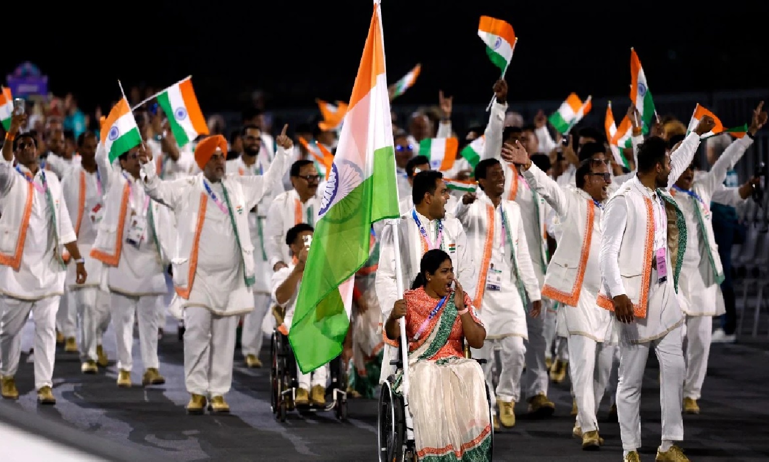 Paris Paralympics 2024: Sumit, Bhagyashri Lead India to a Vibrant Welcome in Opening Ceremony