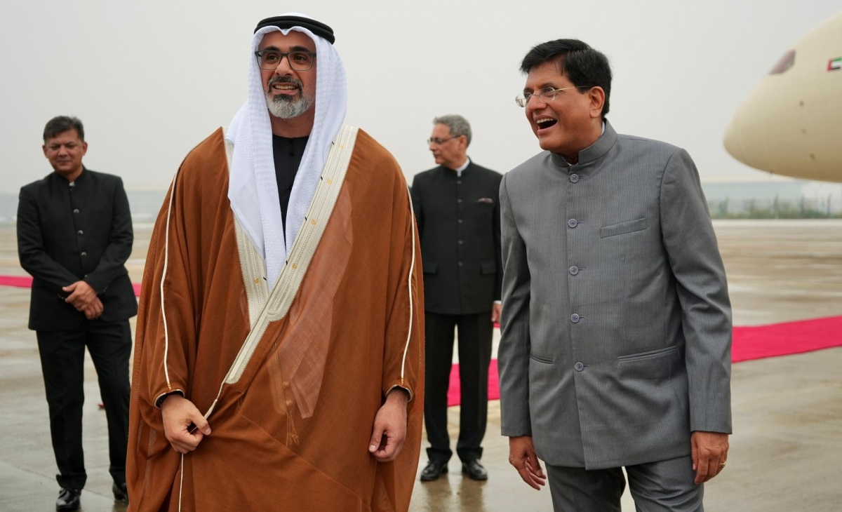 Abu Dhabi Crown Prince Arrives in Delhi Welcomed by Piyush Goyal