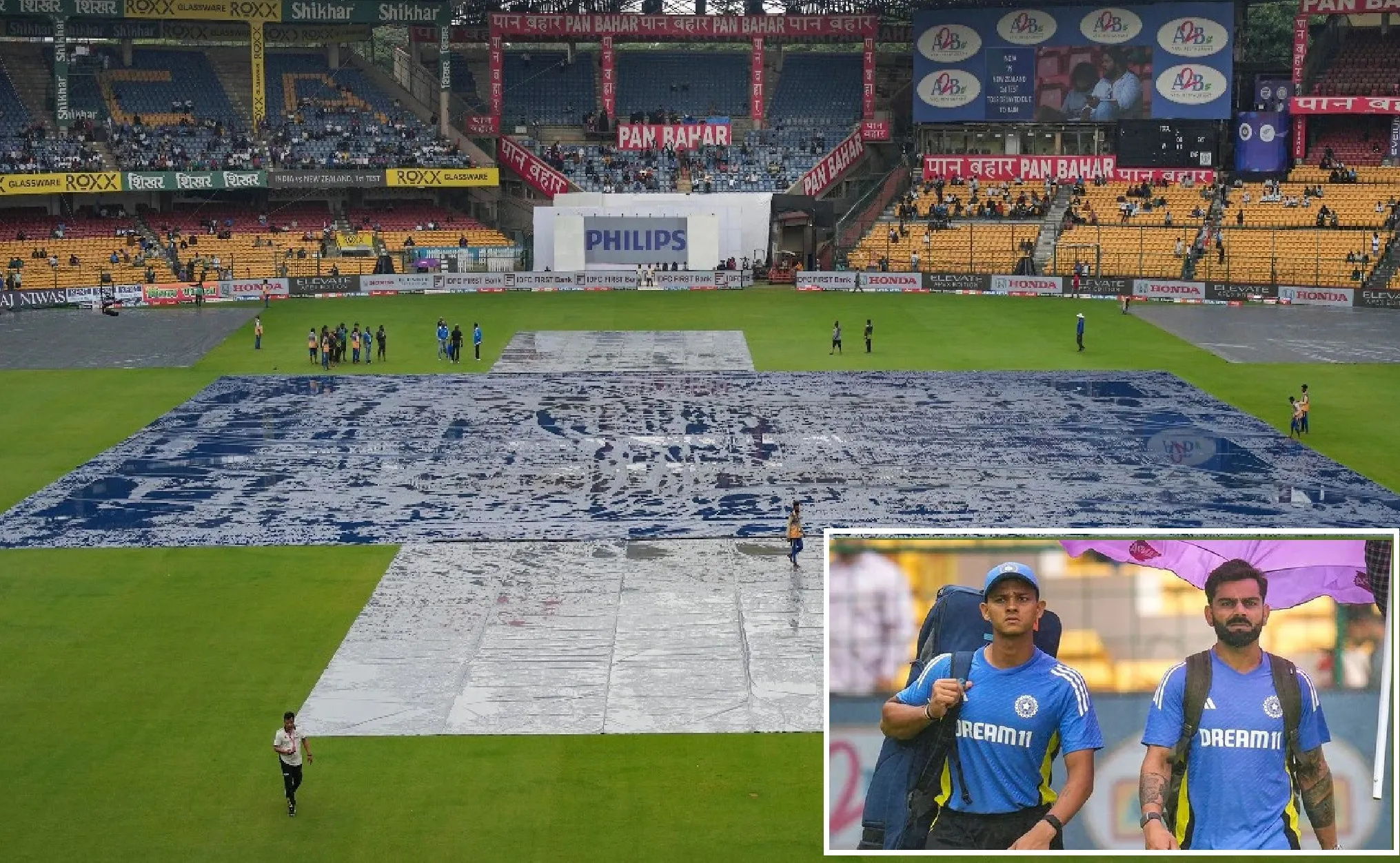 Bengaluru Weather Disrupts India vs New Zealand Test Match Rain Halts Play