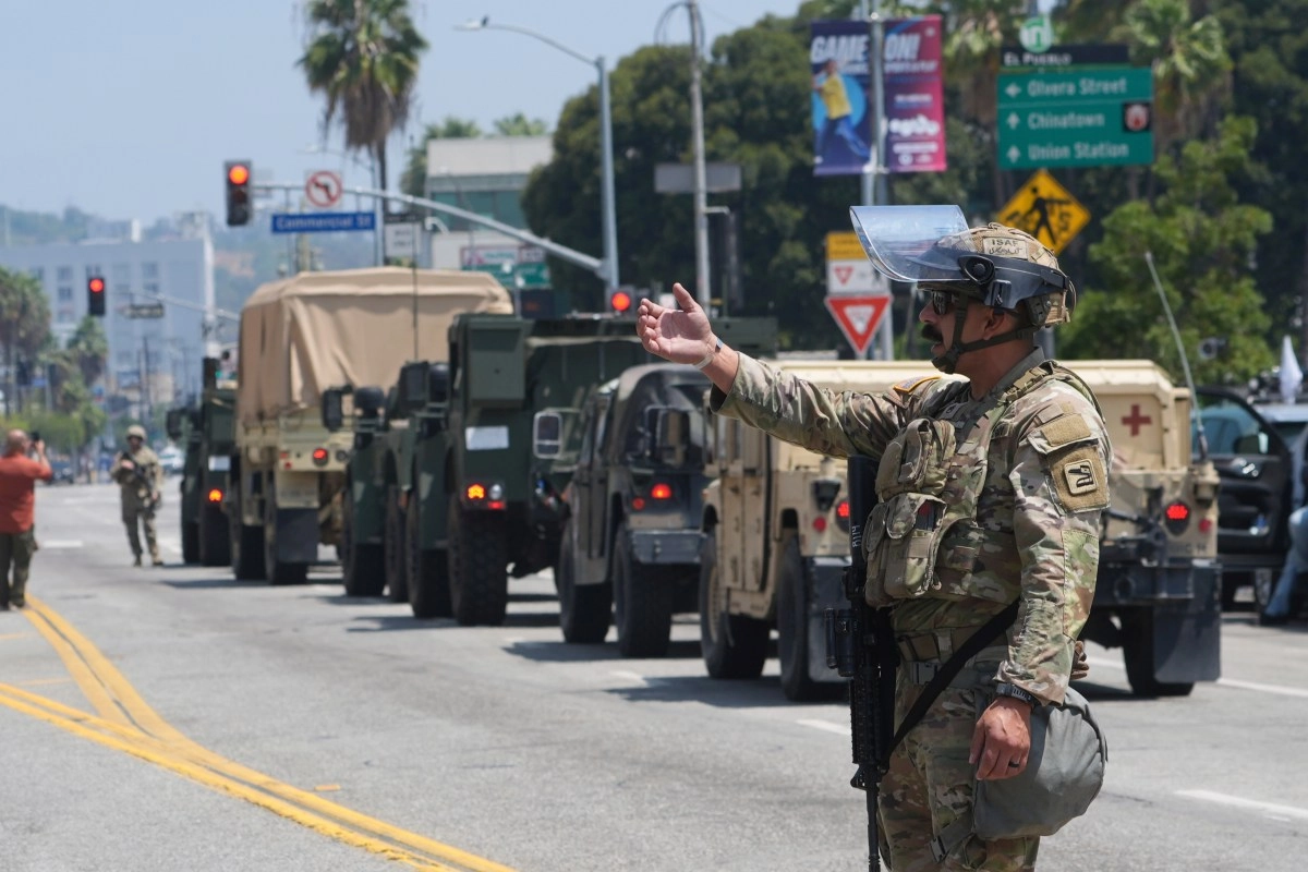 Governor Newsom asks end end the militarization in la