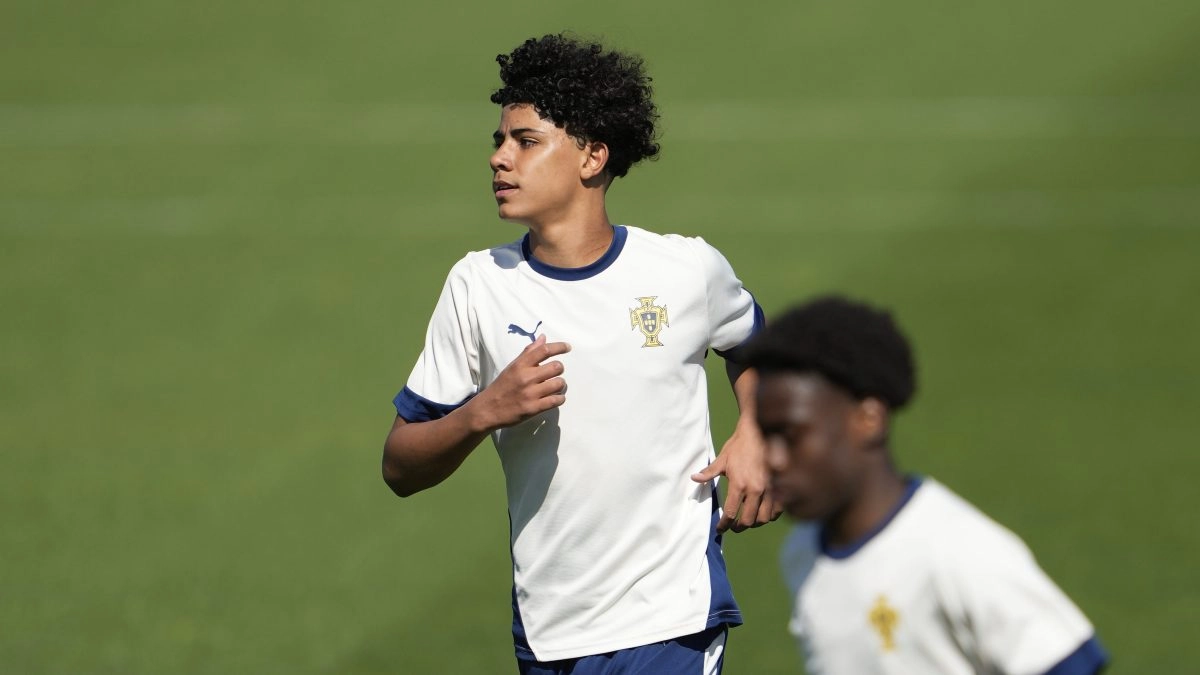 Cristiano Ronaldo Jr scores his first goal with the Portugal youth team team