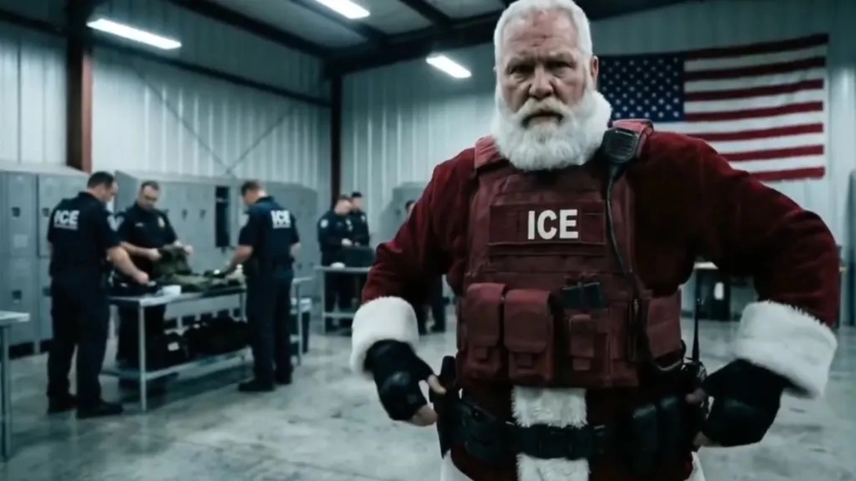 ICE releases AI video showing Santa Claus arresting immigrants