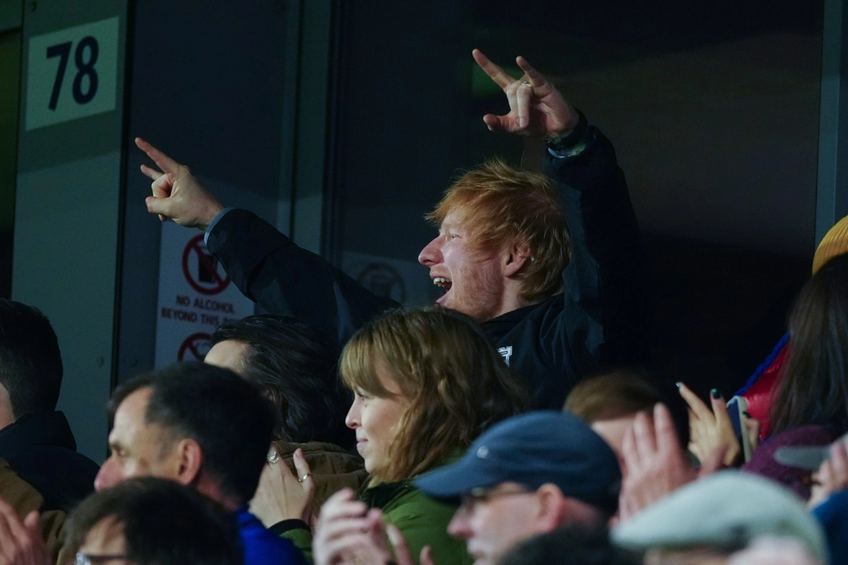 Ipswich Town celebrated promotion to Premier League with Ed Sheeran one of its owners