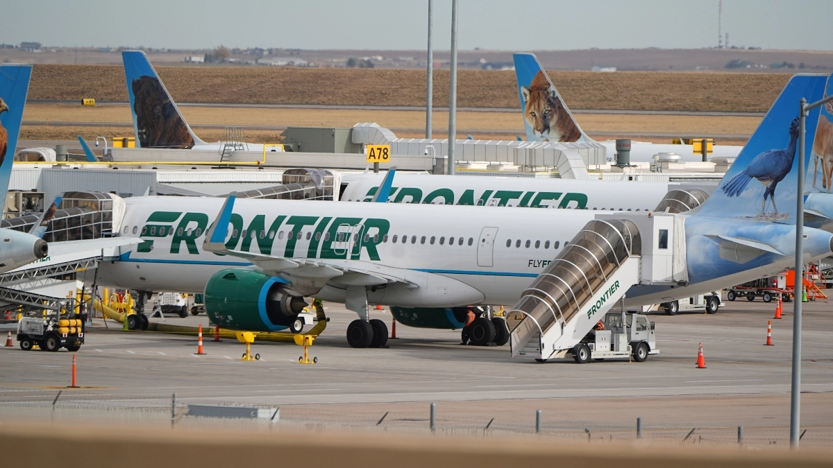A Frontier plane hit a person while taking off from Denver bound to Los Angeles