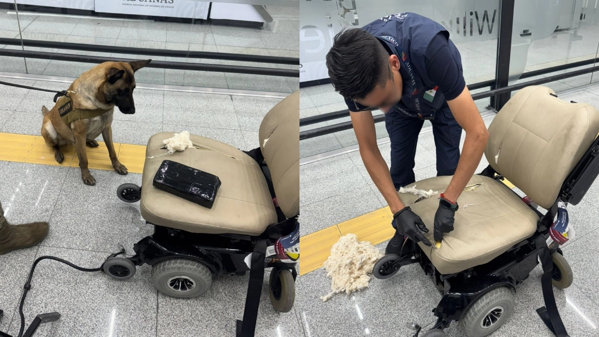 Man arrested at Mexico airport for transporting cocaine hidden in a wheelchair