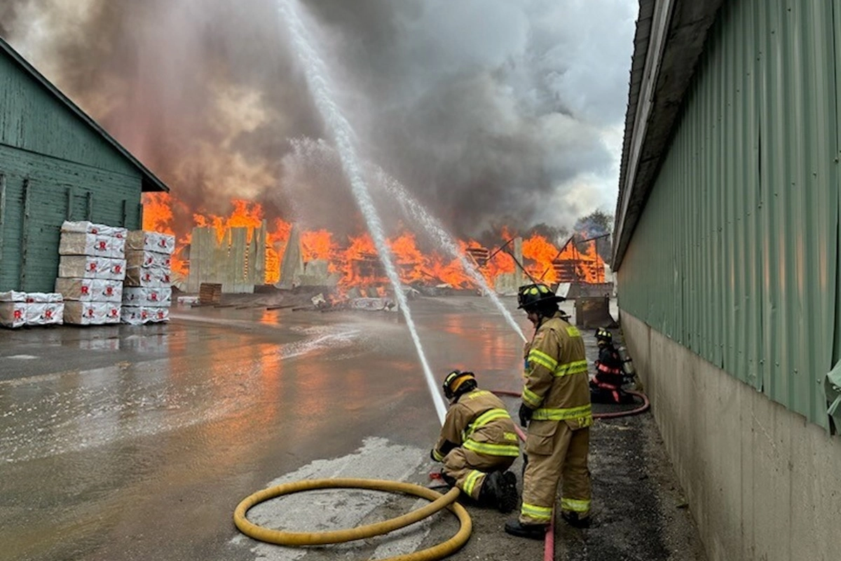 Explosion at Maine sawmill leaves one firefighter dead and at least 10 injured