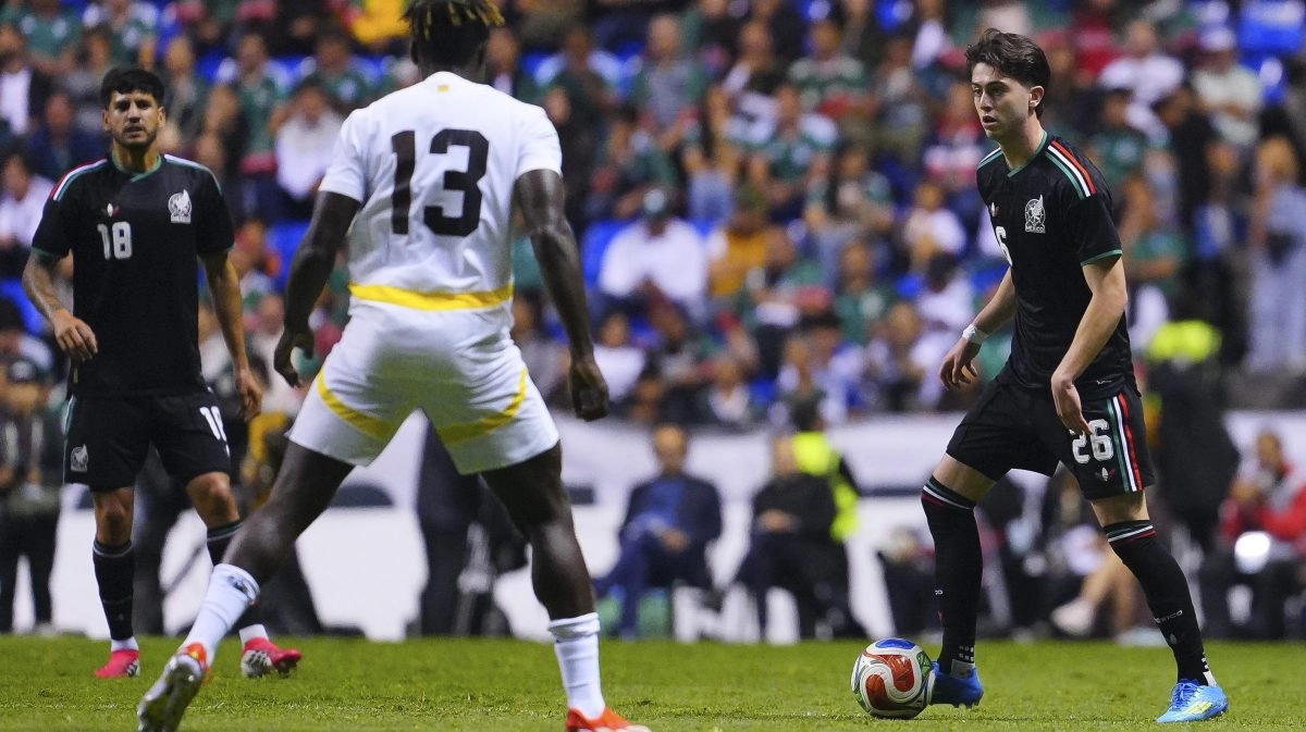 Mexico defeated Ghana 20 in the first of its three tests before the World Cup