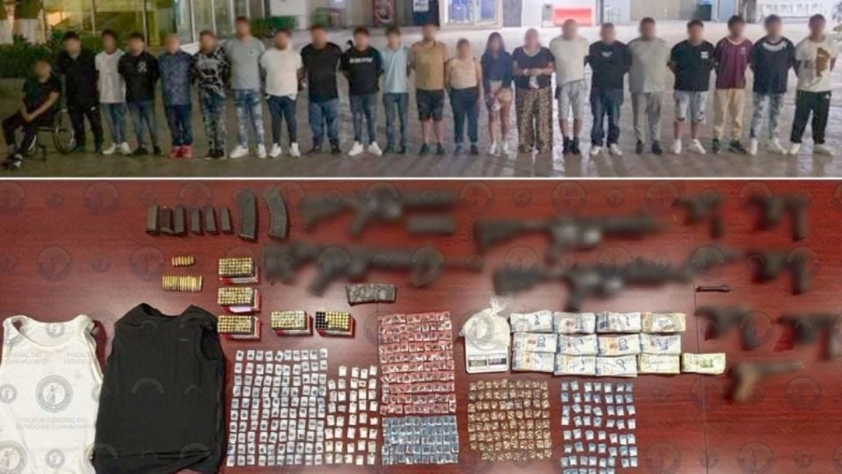 They arrest 22 members of the CJNG in Guanajuato while they were having a party