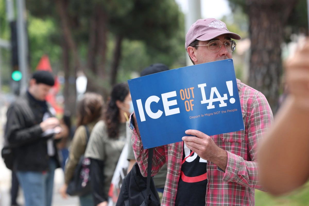 Six arrested in protest on anniversary of ICE raids in Los Angeles