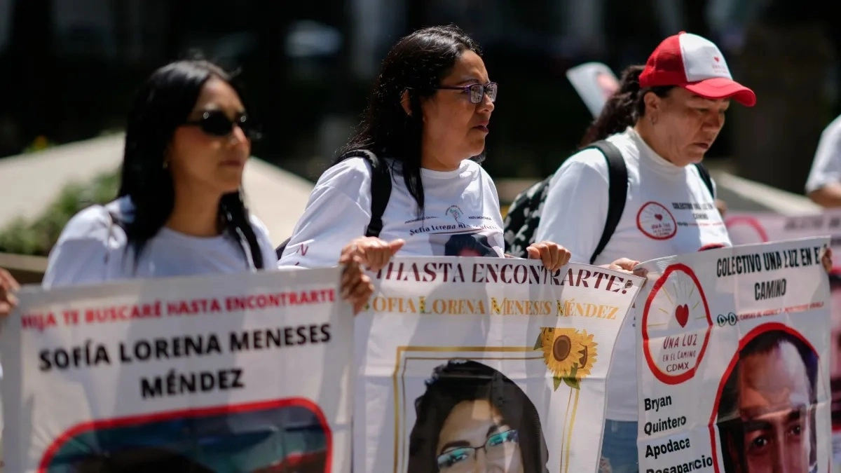 Families of missing people in Mexico arrive at the World Cup headquarters to protest and demand justice