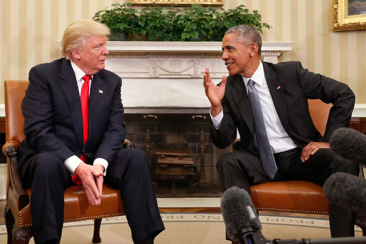 Trump jokes about inviting Obama Biden and Bush to watch a football game on TV