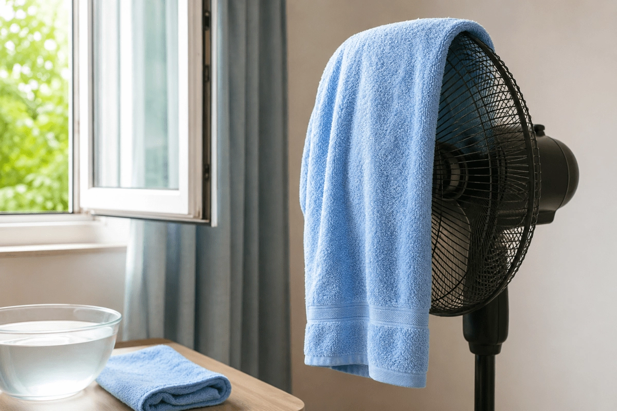 How to cool the house without air conditioning the wet towel trick