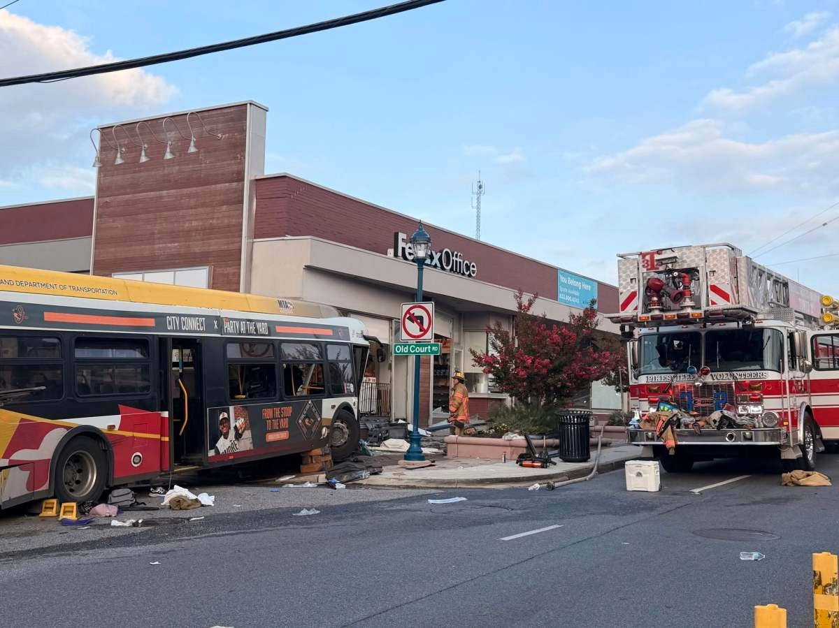 At least 36 injured after MTA bus crashes into several vehicles and a building in Maryland