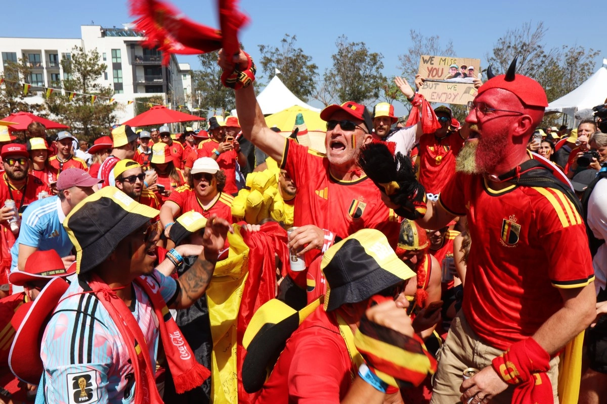 Thousands of Belgian fans celebrate World Cup fever in Los Angeles despite being eliminated