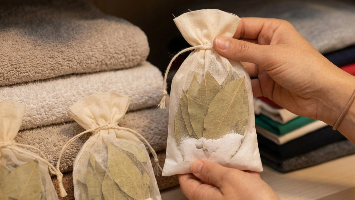 Homemade trick with bay leaf and baking soda to eliminate bad smells from the closet