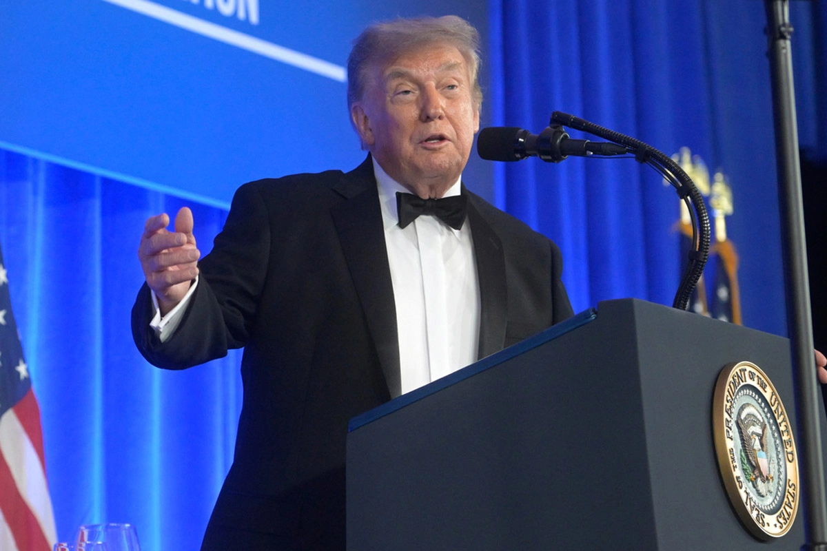 Trump jokes at the White House correspondents dinner about extending his term in office