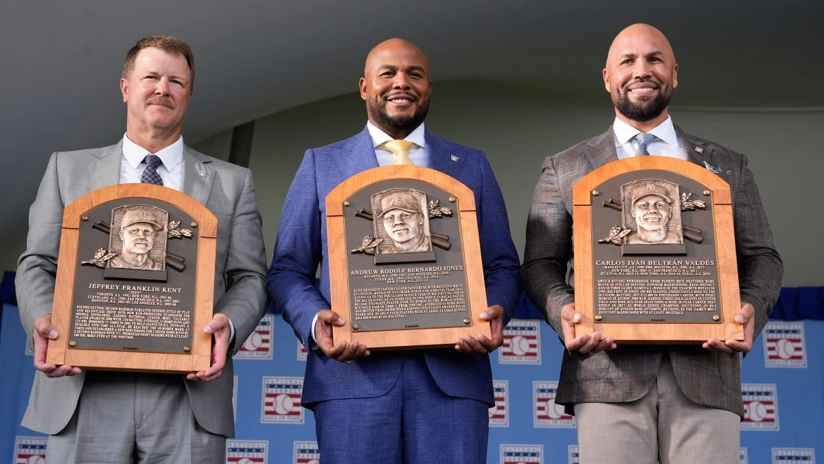 Carlos Beltrán, Andruw Jones and Jeff Kent celebrated their induction into the Baseball Hall of Fame