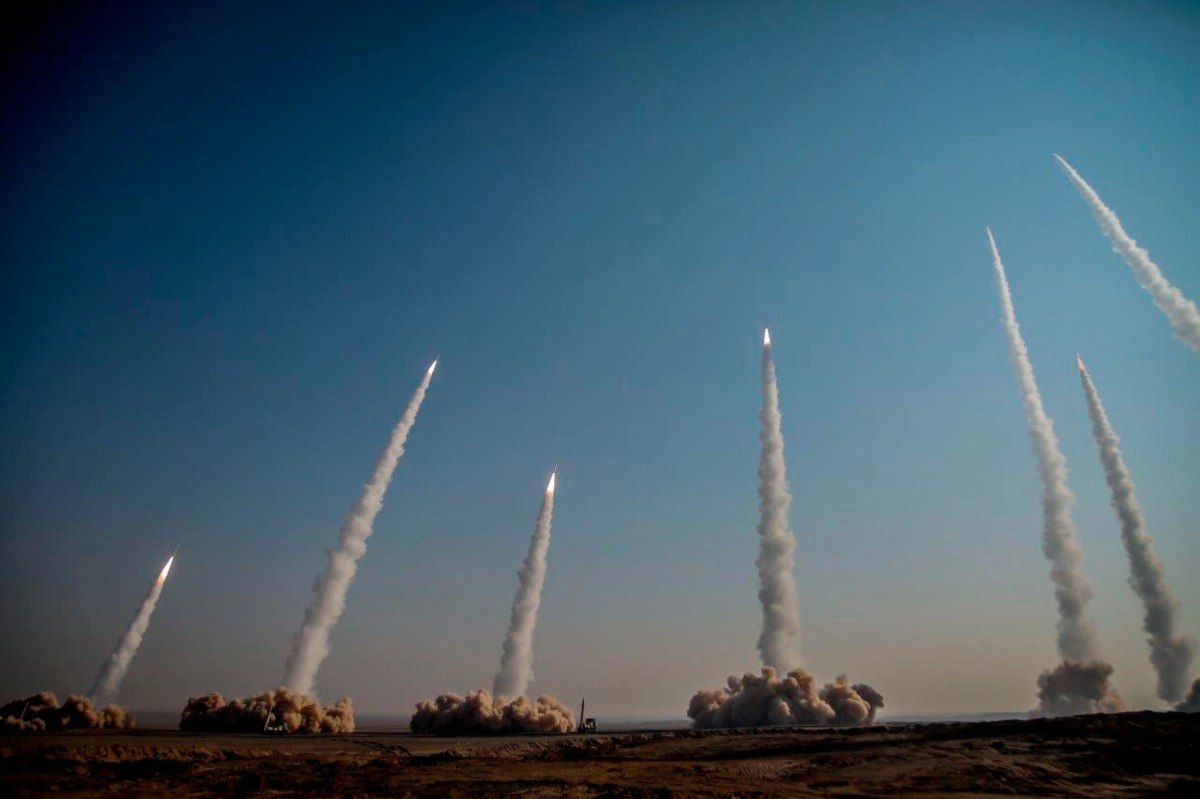 The US intercepts missiles launched from Iran and maintains a naval blockade with more than 20 ships