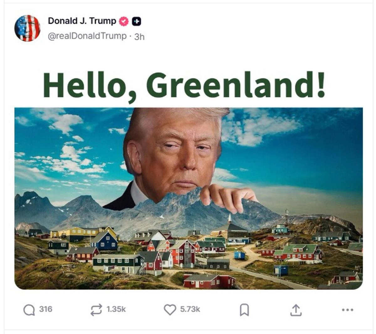 Trump reignites controversy for taking over Greenland with message in Truth Social