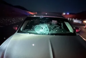 Rock attack from pedestrian bridge leaves two seriously injured in Las Vegas