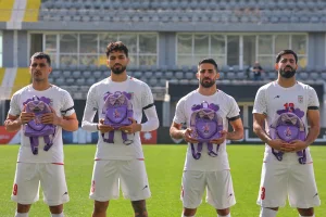 Iran national team protests for missile victims