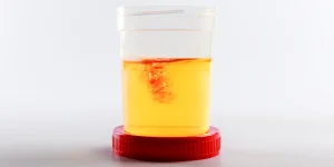 Blood in the urine, the main symptom of bladder cancer