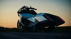 BMW showed the Vision K18, a motorcycle inspired by airplanes