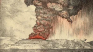 The volcanic eruption that produced the loudest sound ever recorded in history