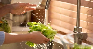 Massive outbreak of diarrhea is linked to consumption of lettuce and green leafy vegetables